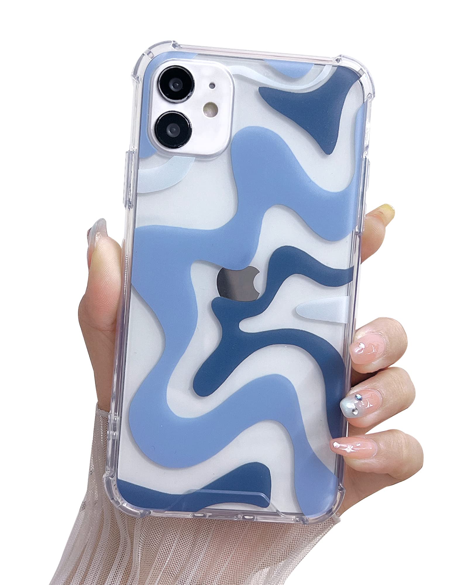 Ginkgonut Compatible With Iphone Xs Max Case, Fashion Simple Cute Wavy Pattern Case For Women Girls Soft Tpu+Hard Pc Protection